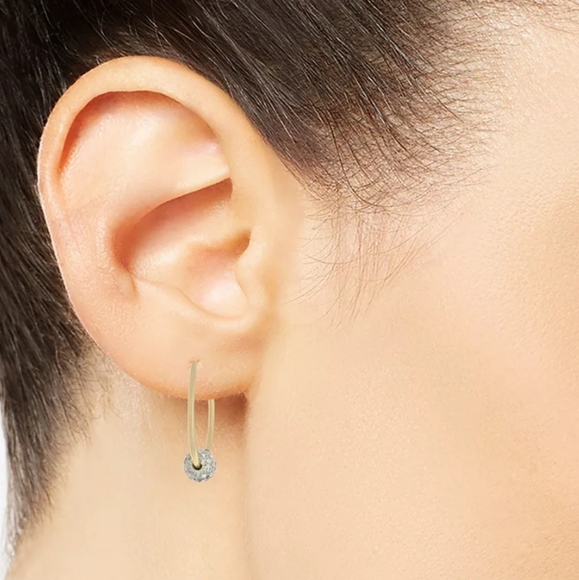 🎁Giani Bernini Crystal Ball Small Hoop Earrings, 0.82 - Picture 1 of 7